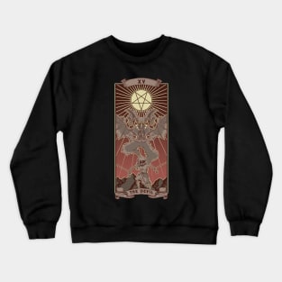 The Devil Tarot Card XV Pentagram Goth Vintage Pagan Wicca Crewneck Sweatshirt